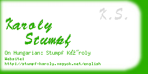 karoly stumpf business card